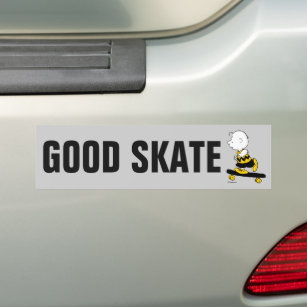 Peanuts   Charlie Brown Skate Boarding Bumper Sticker