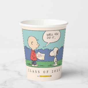 Peanuts Charlie Brown Snoopy Well You Did It Grad Paper Cups