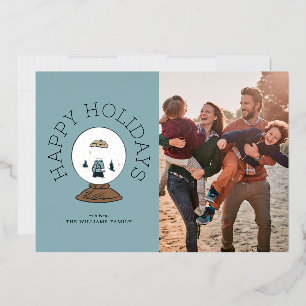 Peanuts Charlie Brown Snow Globe Foil Holiday Card