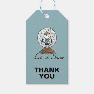 Peanuts   Charlie Brown Snow Globe Gift Tags