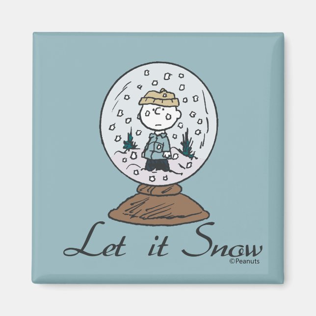 Peanuts | Charlie Brown Snow Globe Magnet (Front)