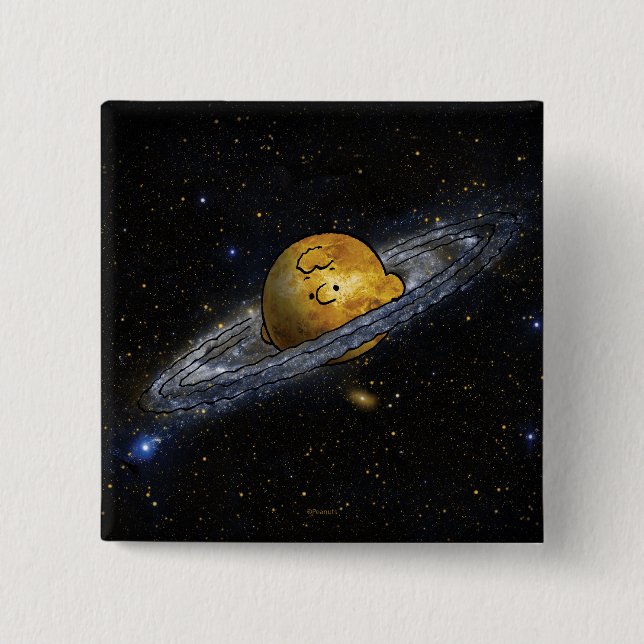 Peanuts | Charlie Brown Spaced Out 2 Inch Square Button (Front)