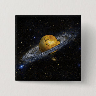 Peanuts   Charlie Brown Spaced Out 2 Inch Square Button