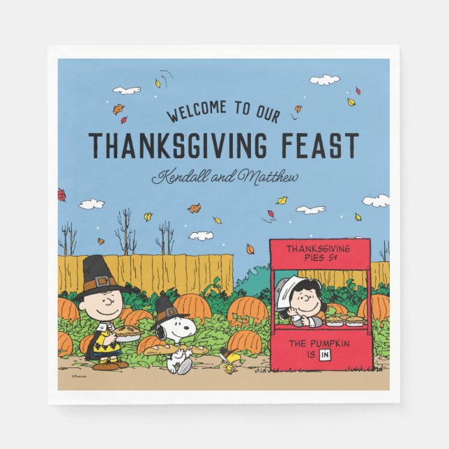 Peanuts | Charlie Brown Thanksgiving | Add Name Napkin (Front)