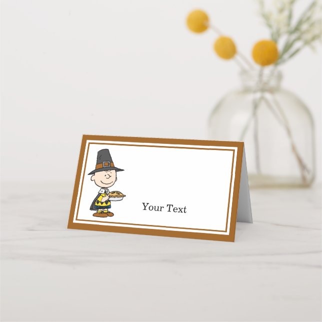 Peanuts | Charlie Brown Thanksgiving Dinner Place Card (Front)