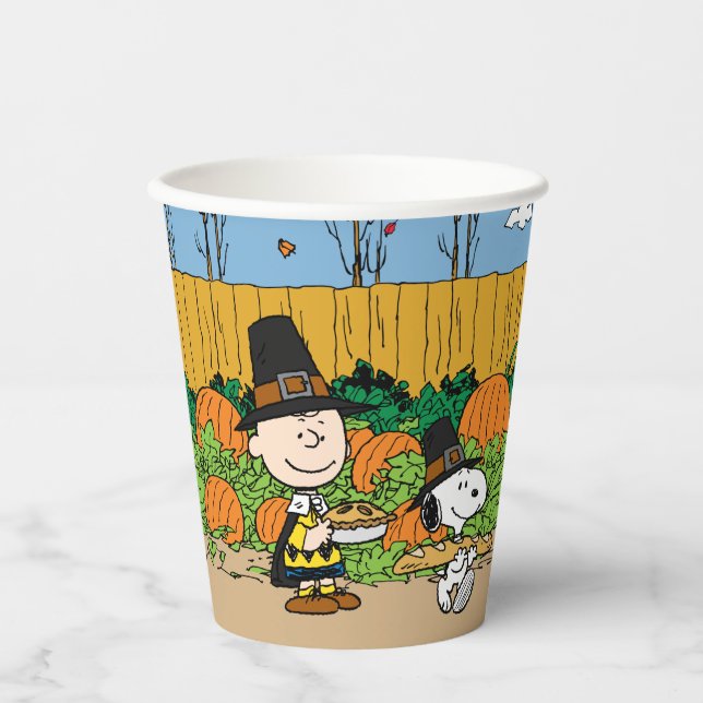 Peanuts | Charlie Brown Thanksgiving Feast Paper Cups (Front)