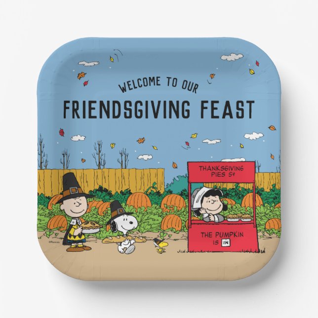 Peanuts | Charlie Brown Thanksgiving Feast Paper Plate (Front)