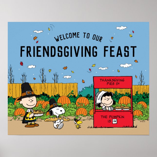 Peanuts | Charlie Brown Thanksgiving Feast Welcome Poster (Front)