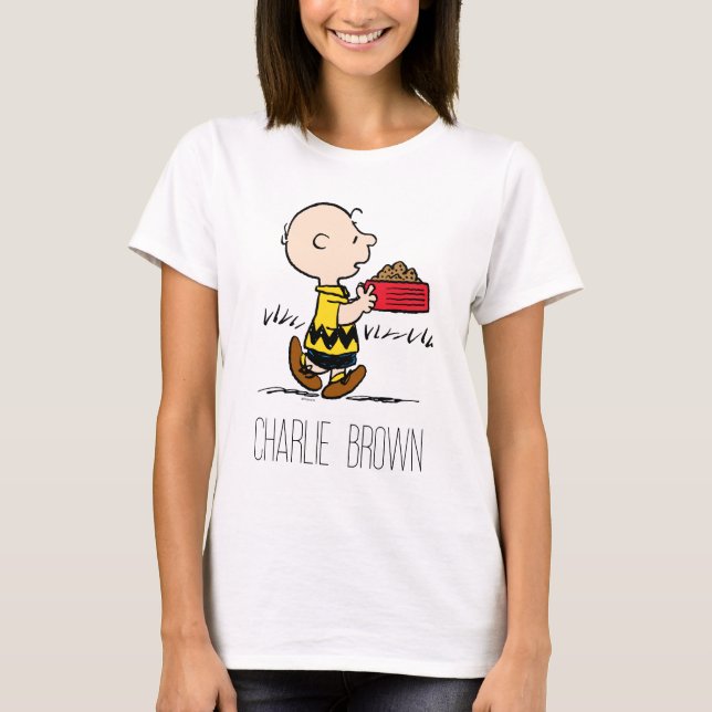 Peanuts | Charlie Brown with Snoopy's Dish T-Shirt (Front)