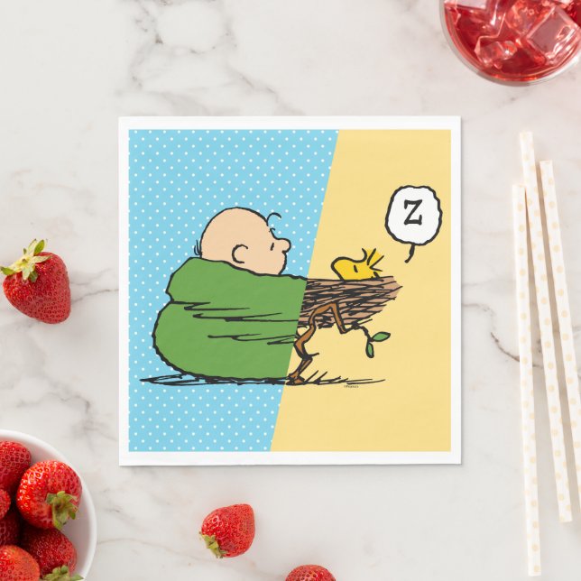 Peanuts | Charlie Brown & Woodstock Half & Half Napkin (Insitu)