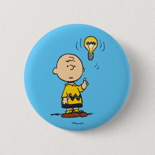 Peanuts   Charlie Brown's Light Bulb Idea 2 Inch Round Button