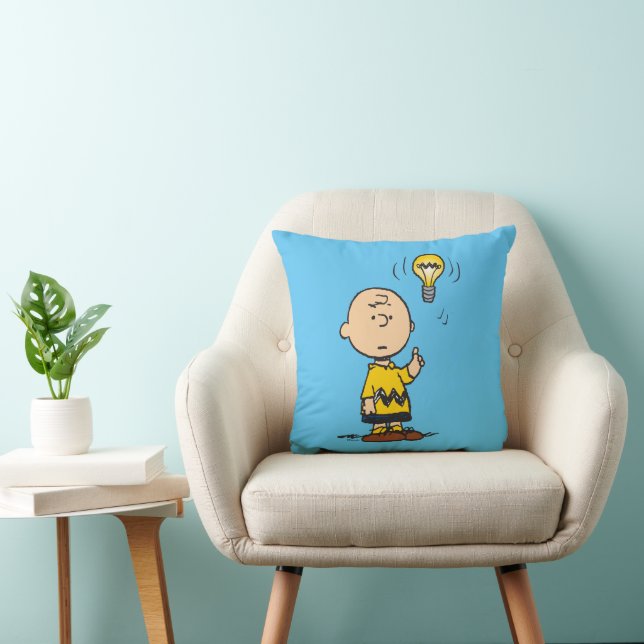 Peanuts | Charlie Brown's Light Bulb Idea Throw Pillow (Chair)