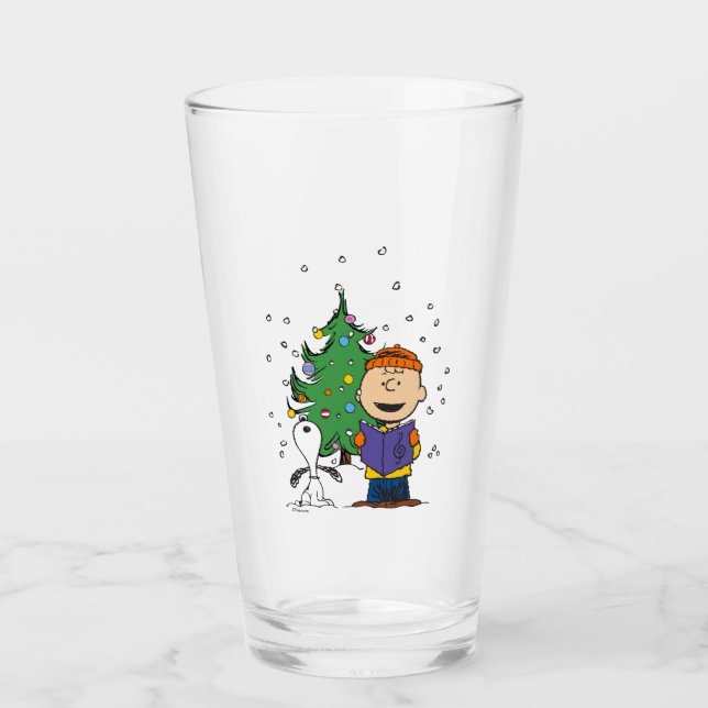 Peanuts | Christmas Caroling Glass (Front)