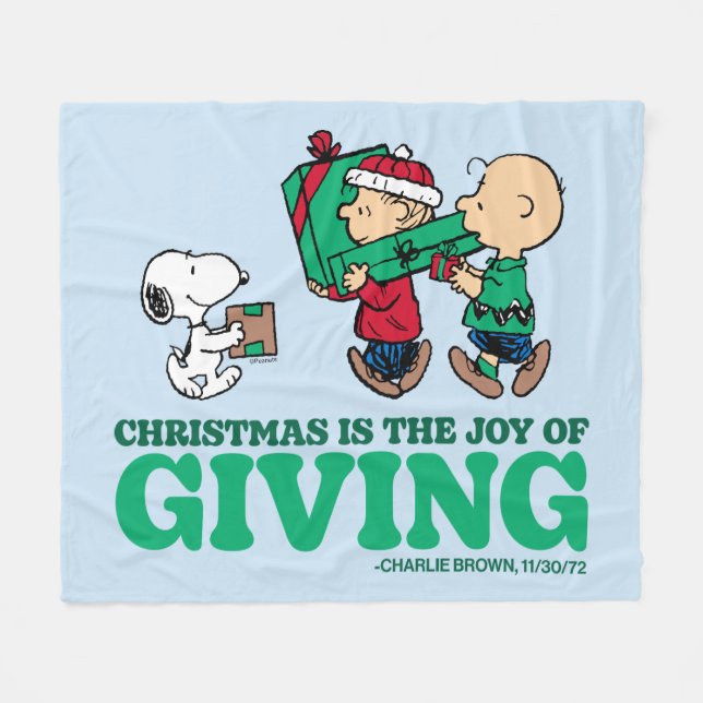 Peanuts | Christmas is the Joy of Giving Fleece Blanket (Front (Horizontal))