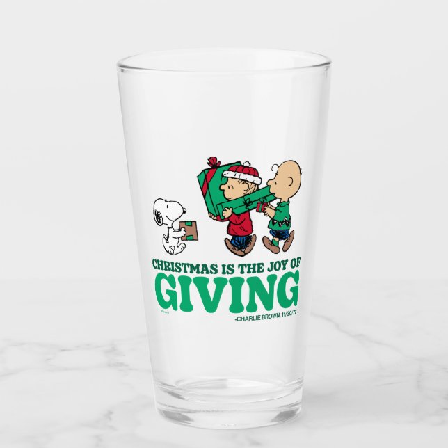 Peanuts | Christmas is the Joy of Giving Glass (Front)