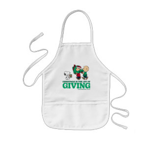 Peanuts Christmas is the Joy of Giving Kids Apron