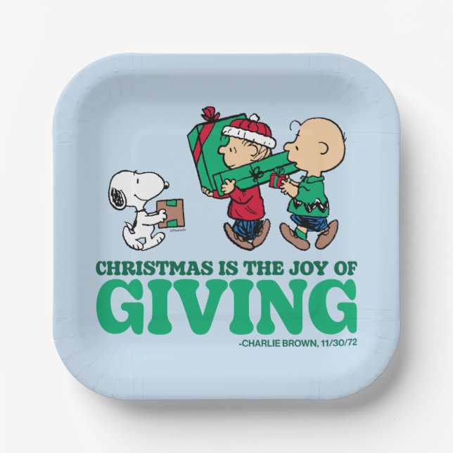 Peanuts | Christmas is the Joy of Giving Paper Plate (Front)