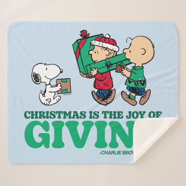 Peanuts | Christmas is the Joy of Giving Sherpa Blanket (Front (Horizontal))
