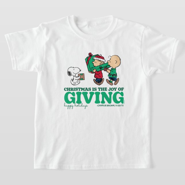 Peanuts | Christmas is the Joy of Giving T-Shirt (Laydown)