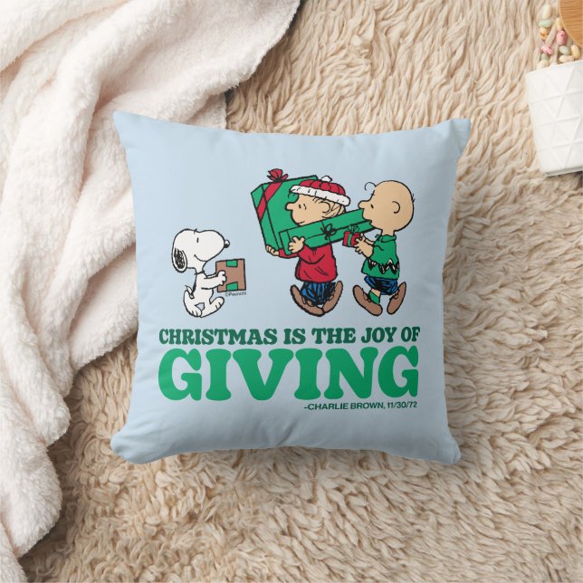 Peanuts | Christmas is the Joy of Giving Throw Pillow (Blanket)