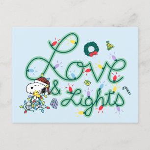 Peanuts Christmas Love and Lights Postcard