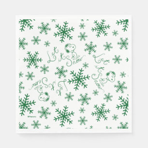 Peanuts   Christmas Snoopy Let It Snow Pattern Napkin