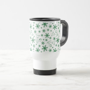 Peanuts   Christmas Snoopy Let It Snow Pattern Travel Mug