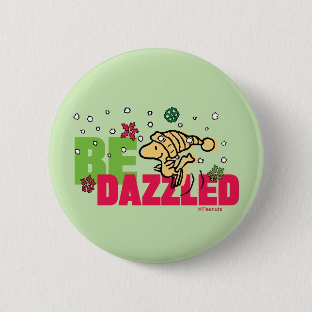 Peanuts | Christmas Woodstock Be Dazzled 2 Inch Round Button (Front)