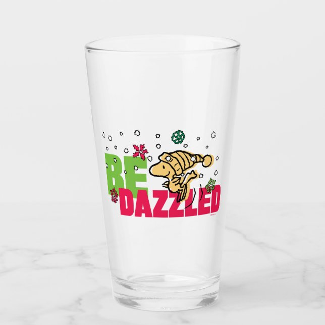 Peanuts | Christmas Woodstock Be Dazzled Glass (Front)