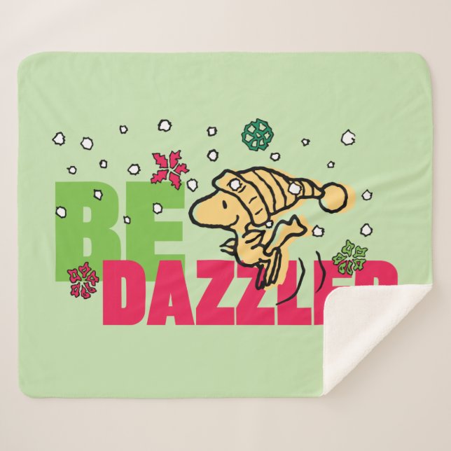 Peanuts | Christmas Woodstock Be Dazzled Sherpa Blanket (Front (Horizontal))