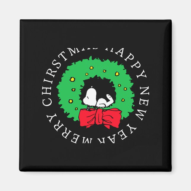 Peanuts Christmas Wreath  Magnet (Front)