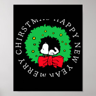 Peanuts Christmas Wreath  Poster