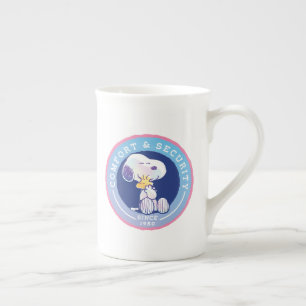 Peanuts   Comfort & Security Badge Blue Bone China Mug