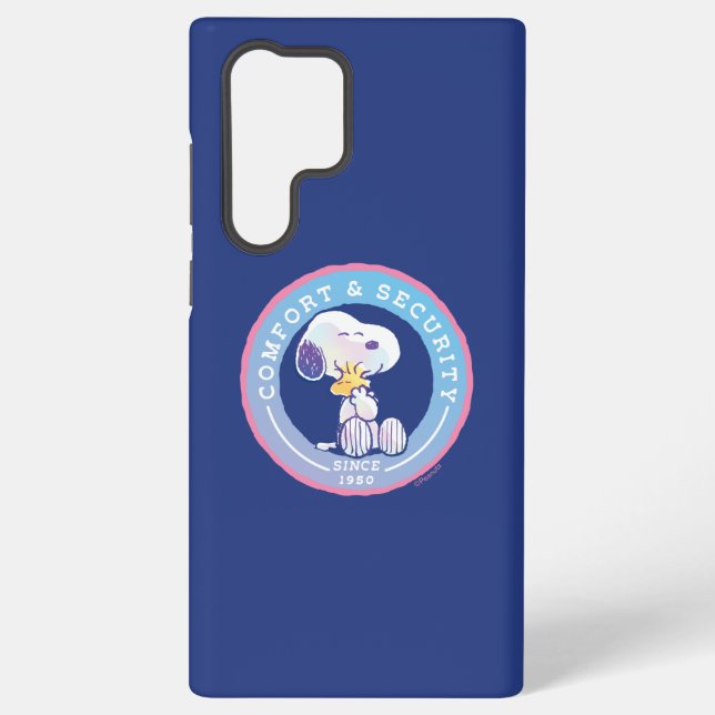 Peanuts | Comfort & Security Badge Blue Samsung Galaxy S22 Ultra Case (Back)