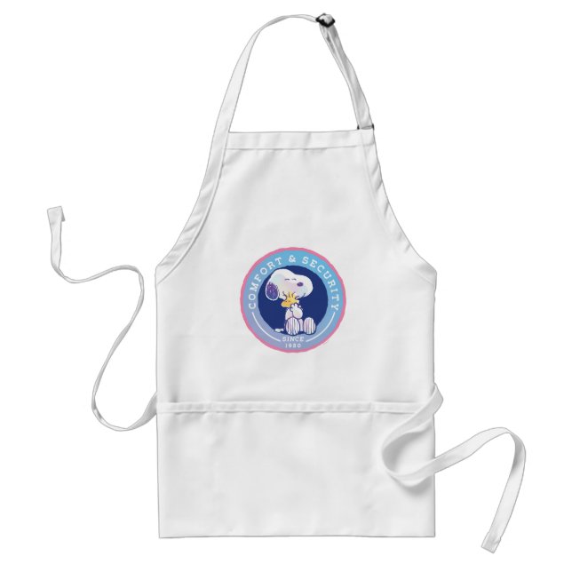 Peanuts | Comfort & Security Badge Blue Standard Apron (Front)