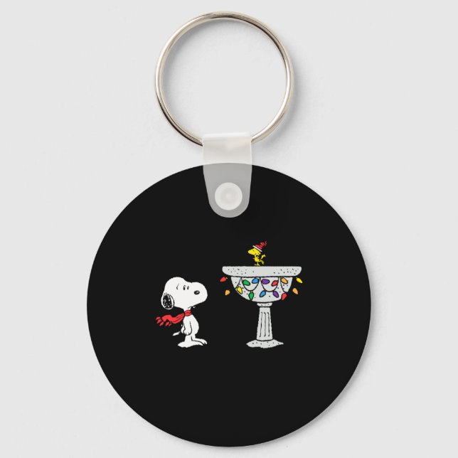 Peanuts Decorated Bird Bath  Keychain (Front)