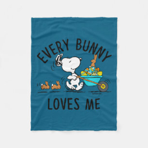 Peanuts - easter - every bunny loves me Peanuts -  Fleece Blanket
