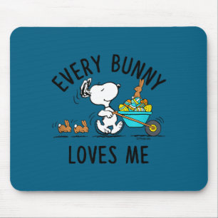 Peanuts - easter - every bunny loves me Peanuts - Mouse Pad