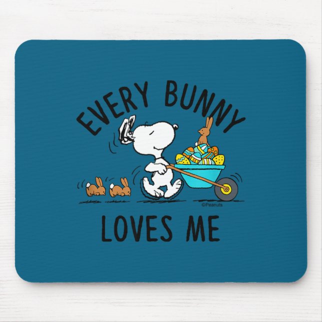 Peanuts - easter - every bunny loves me Peanuts -  Mouse Pad (Front)