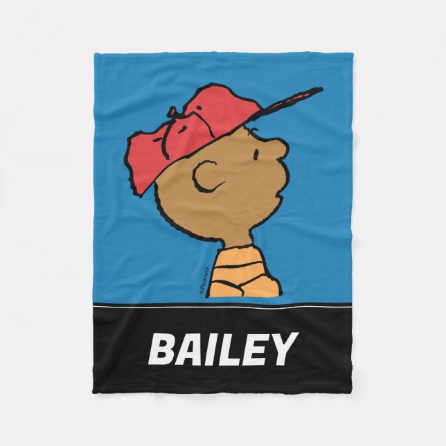 Peanuts | Franklin Baseball Cap Fleece Blanket (Front)
