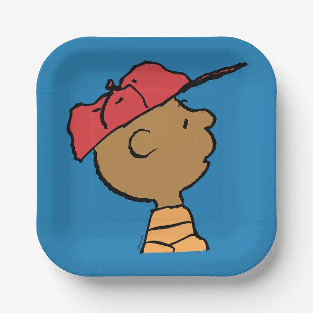 Peanuts | Franklin Baseball Cap Paper Plate (Front)
