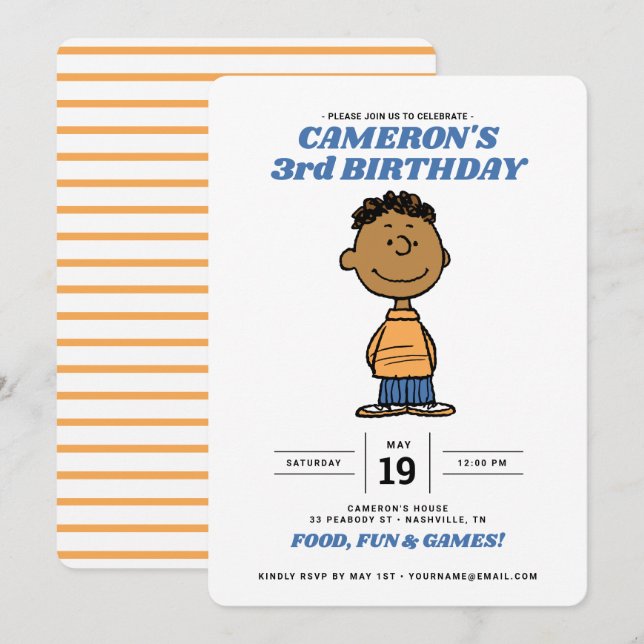 Peanuts | Franklin Birthday Invitation (Front/Back)