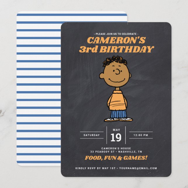 Peanuts | Franklin Birthday Invitation (Front/Back)