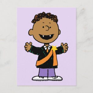 Peanuts Franklin Halloween Vampire Postcard