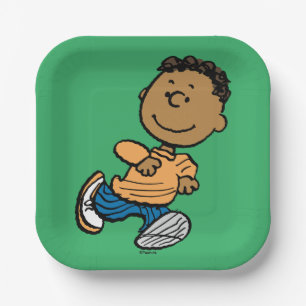 Peanuts   Franklin Running Paper Plate
