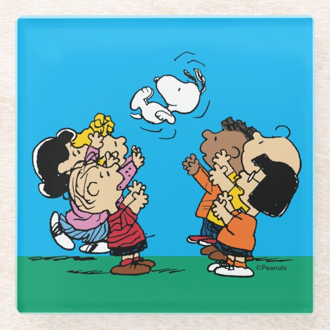 Peanuts | Friends Fun Glass Coaster (Front)