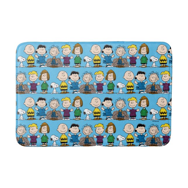 Peanuts Friends In A Row Bath Mat (Front)