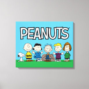 Peanuts Friends In A Row Canvas Print