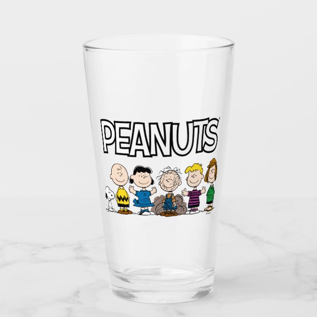 Peanuts Friends In A Row Glass (Front)