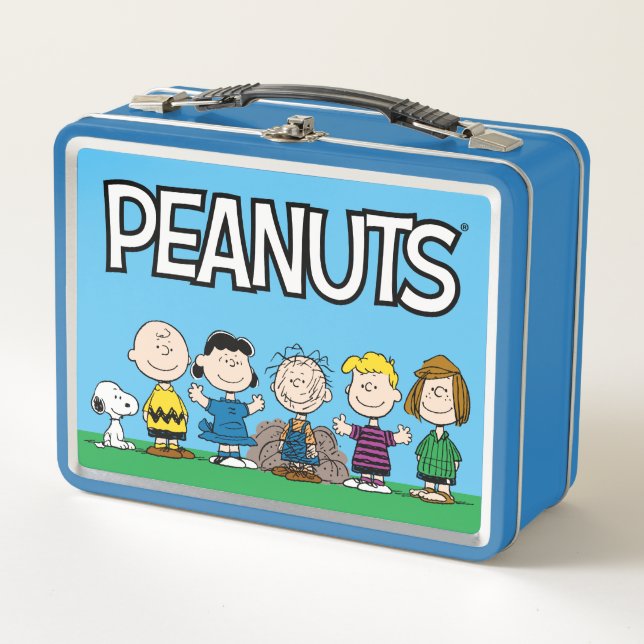 Peanuts Friends In A Row Metal Lunch Box (Front)